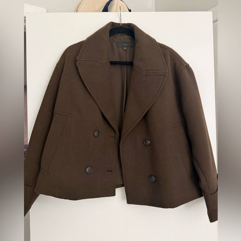 Zara Double-Breasted Short Coat - Picture 4 of 12